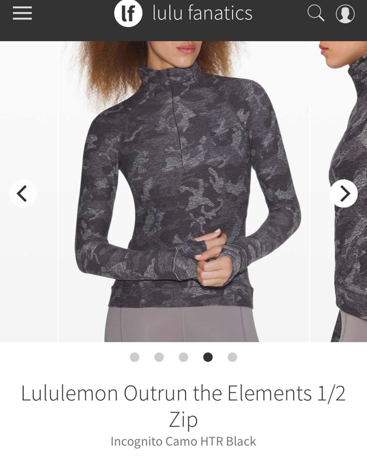 Lululemon Outrun the Elements 1/2 zip Top / pullover