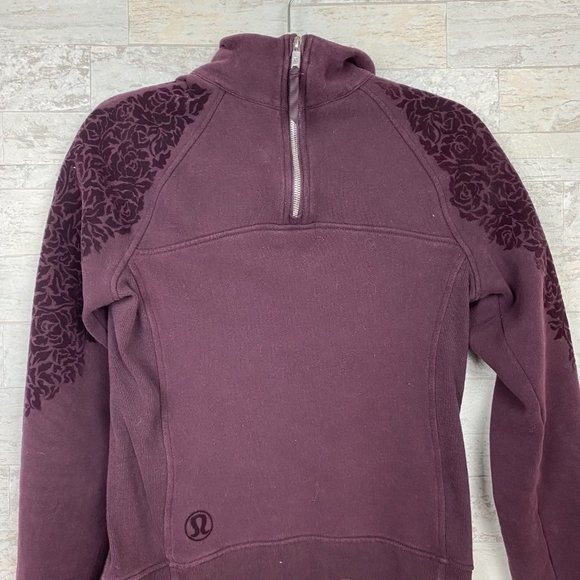 Lululemon Floral Flock Pullover Black Cherry