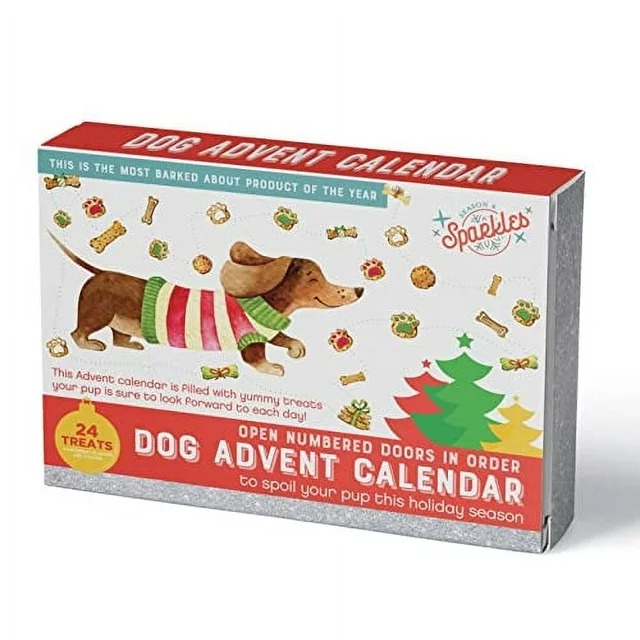 SEASON 4 SPARKLES Dog Advent Calendar 2023 Christmas W/24 Advent Treats-Beef/PB