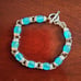 925 oval blue Moonstone Toggle Clasp Bracelet