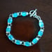925 oval blue Moonstone Toggle Clasp Bracelet