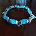 925 oval blue Moonstone Toggle Clasp Bracelet