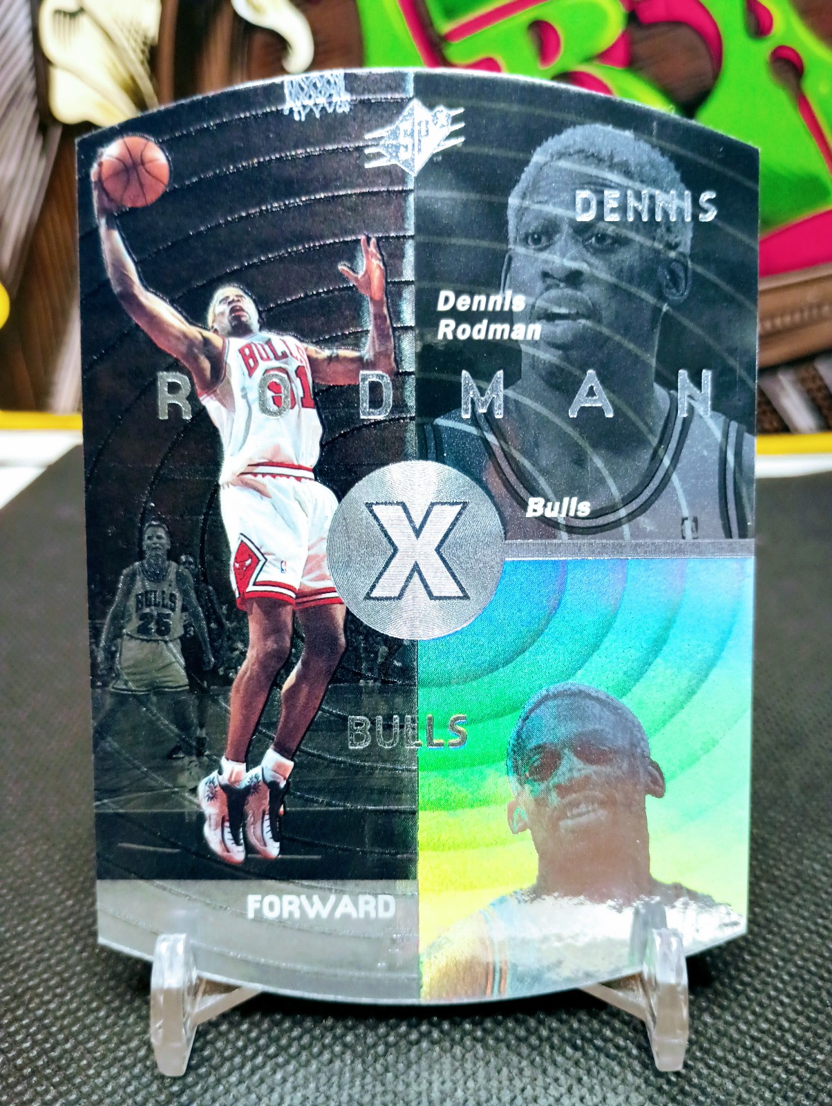 Dennis Rodman 1998 SPX Holo Silver Die Cut #8 NBA Chicago Bulls Basketball