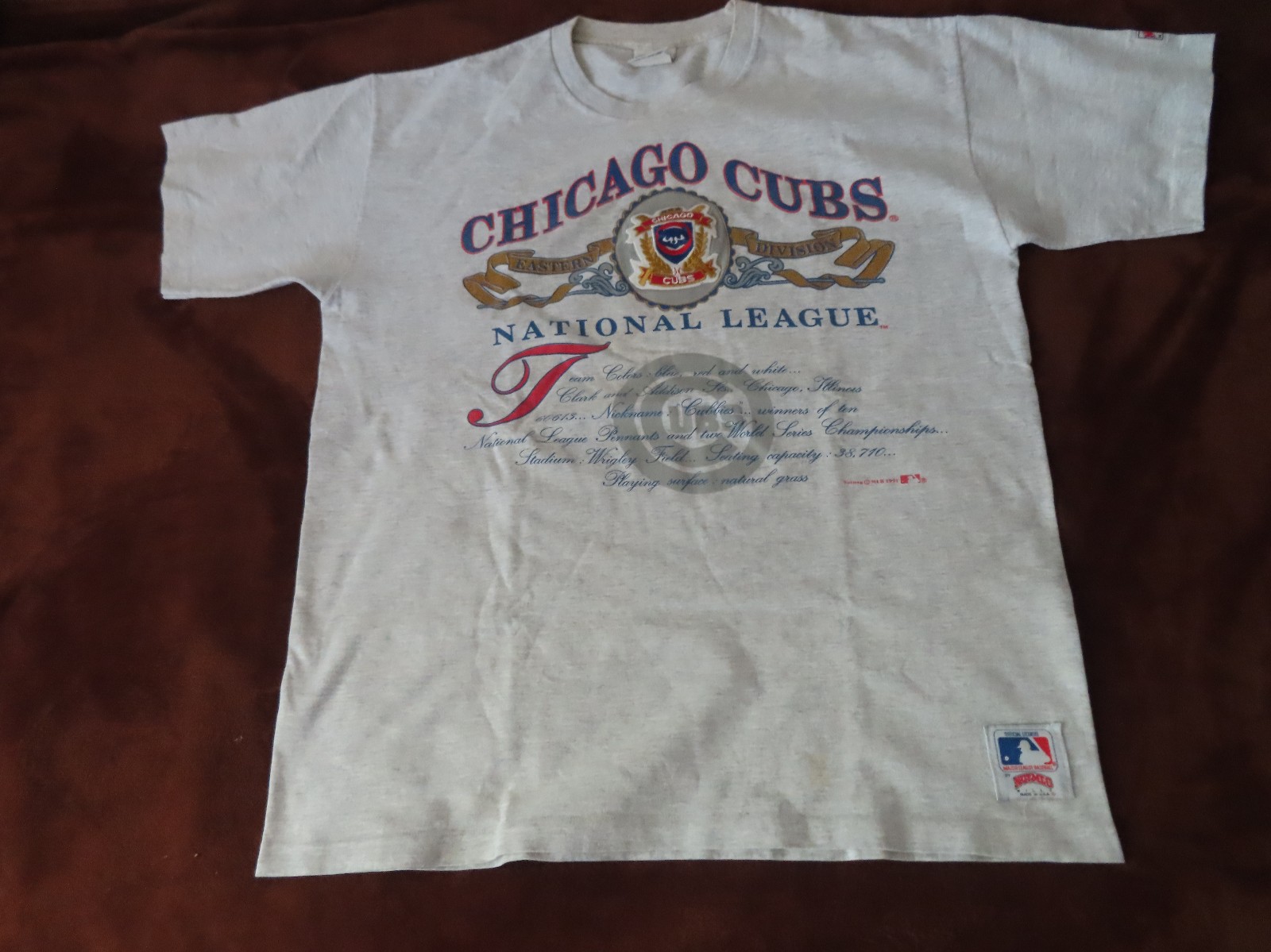 Vintage Chicago Cubs Nutmeg Mills T Shirt Mens XL Single Stitch Made in USA