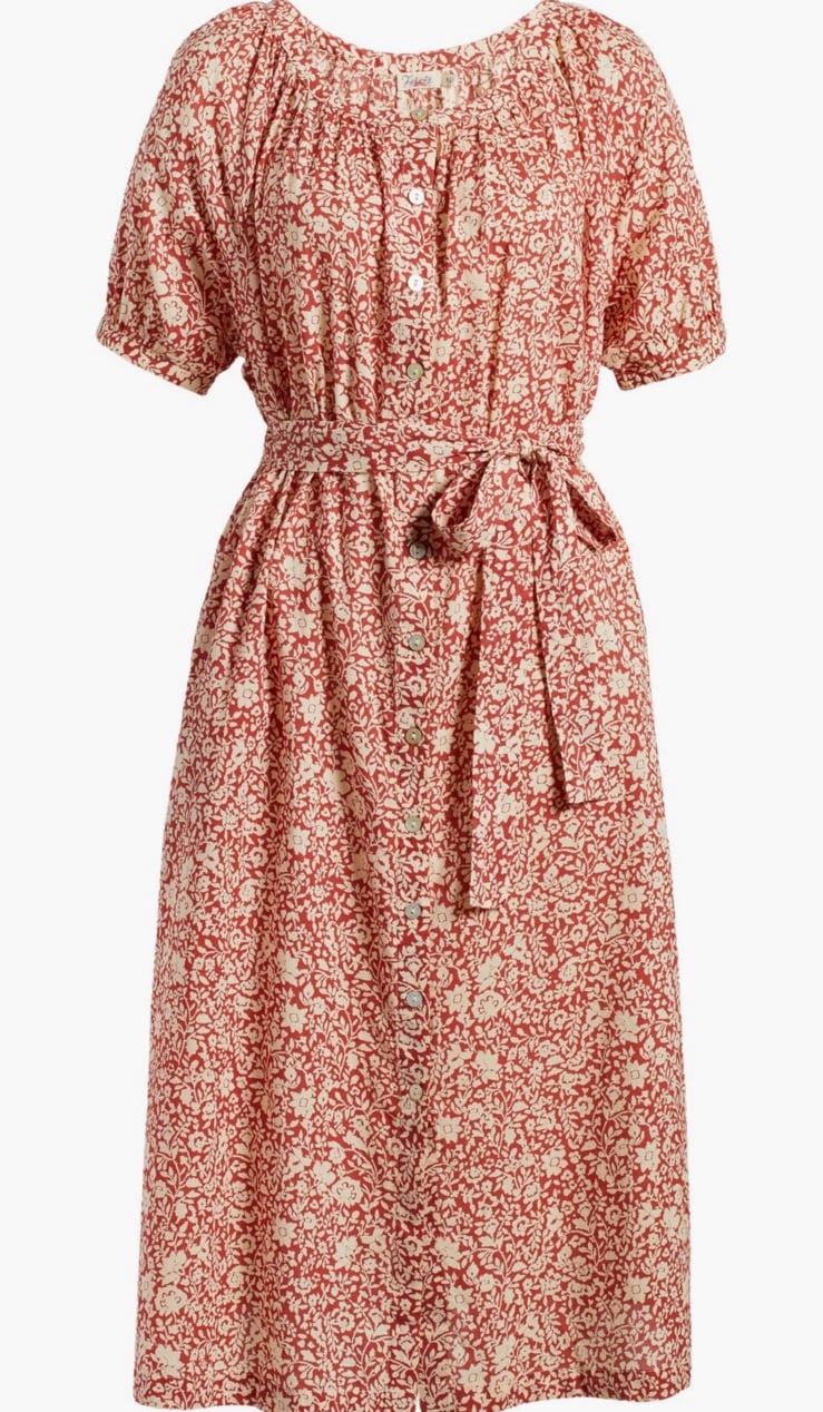 NWT! Faherty Carmel floral print organic cotton midi dress