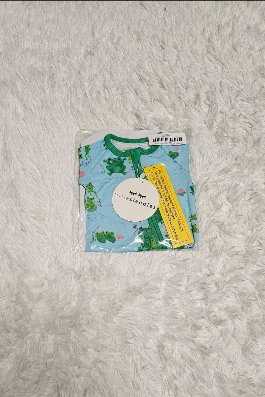Little Sleepies LEAPING LOVE FROG Shorty Zippy 0-3 Months NIB
