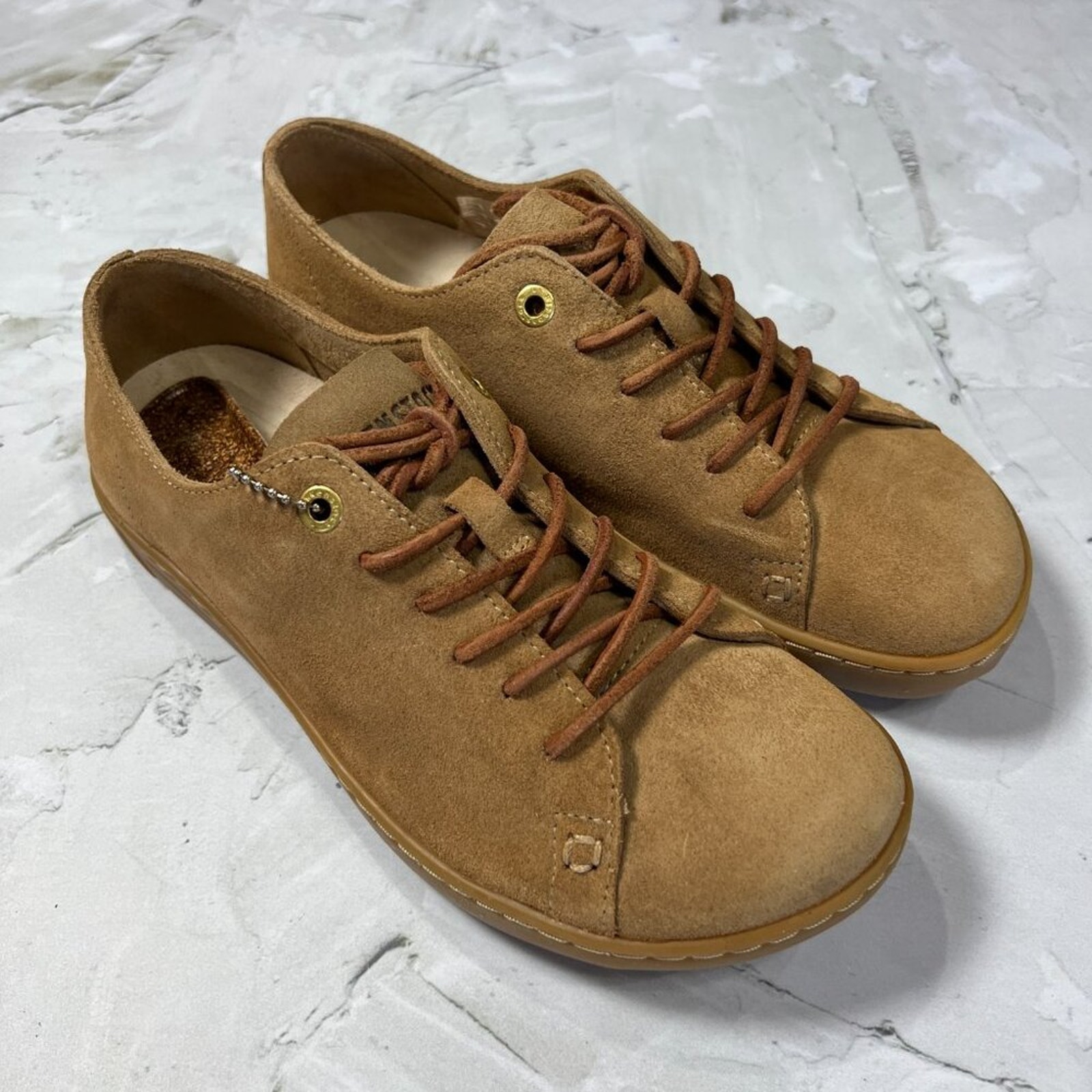 NEW Birkenstock ARRAN Sand Suede Sneakers SIZE 36 US 5 Regular Leather Shoes NIB