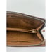 Vintage Fossil Brown Patchwork Suede & Leather Zip Clutch Boho Hippie Wallet