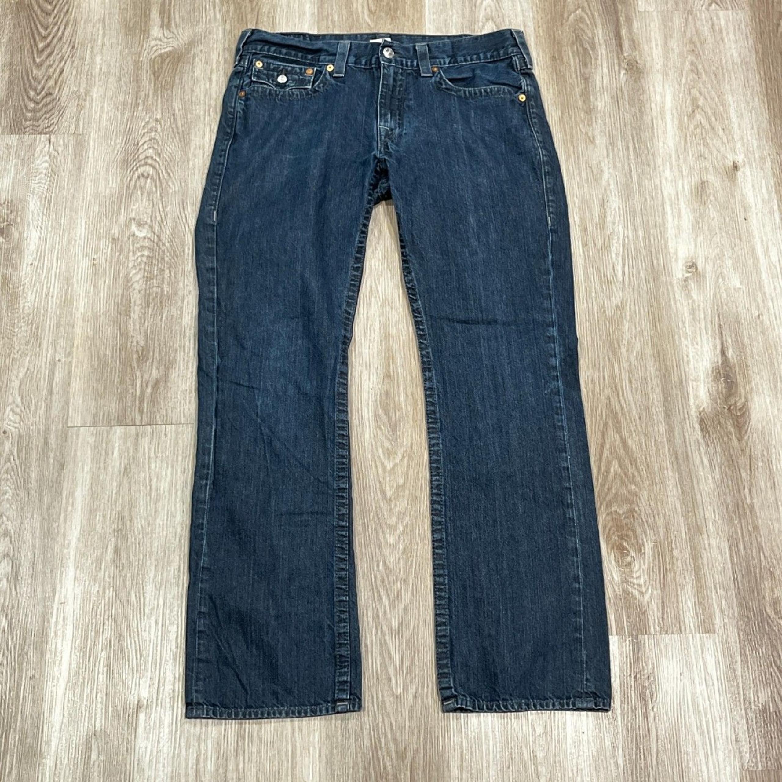 Vintage 90s True Religion Jeans Men's 37x33 Section Dark Wash Straight Leg Blue