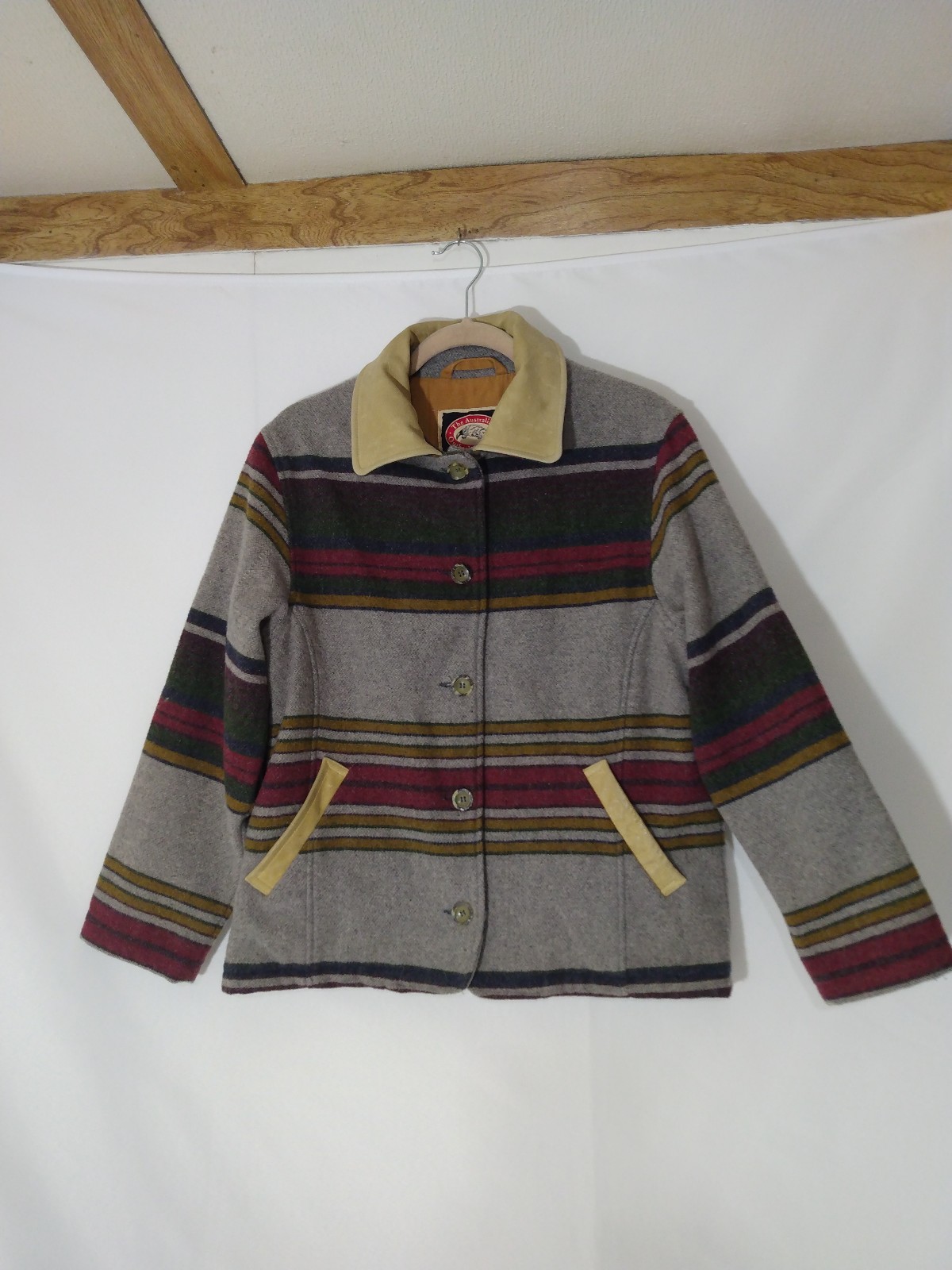 Womens Vintage Australian Outback Wool Leather Southwest Jacket Sz Med