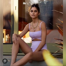 New Sanctuary Refresh Rib Splice Banded Cutout One Piece Swimsuit Anthropologie