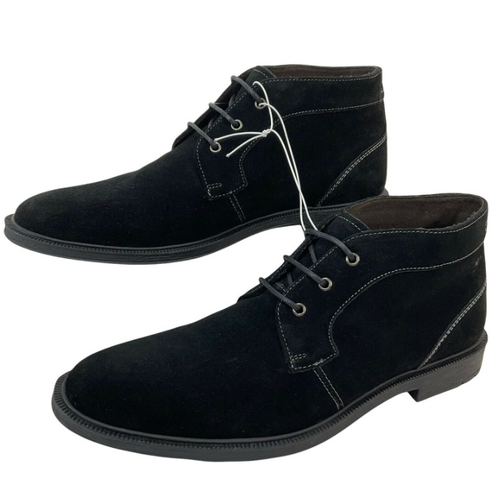 Stacy Adams Shoes Mens Size 10.5 Black Suede Chukka Boots Dabney Dress New 145