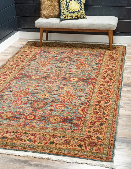 2.2 x 3 ft Blue New Area Rug H Home Decorative Soft Carpet Collectible