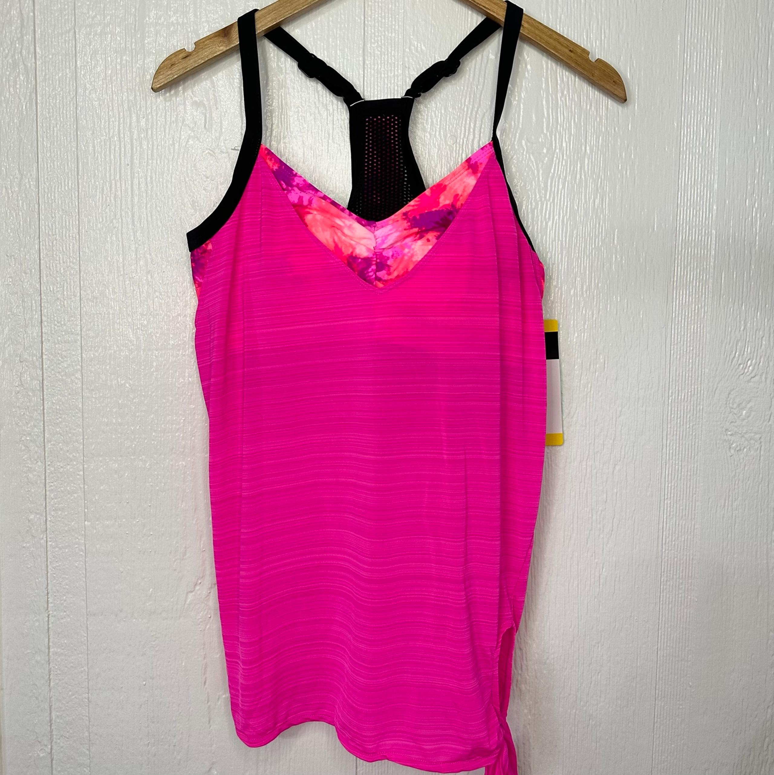 NWT ZeroXposur Criss Cross Strap Breathable Swimwear Tank Top Built In Bra Sz M