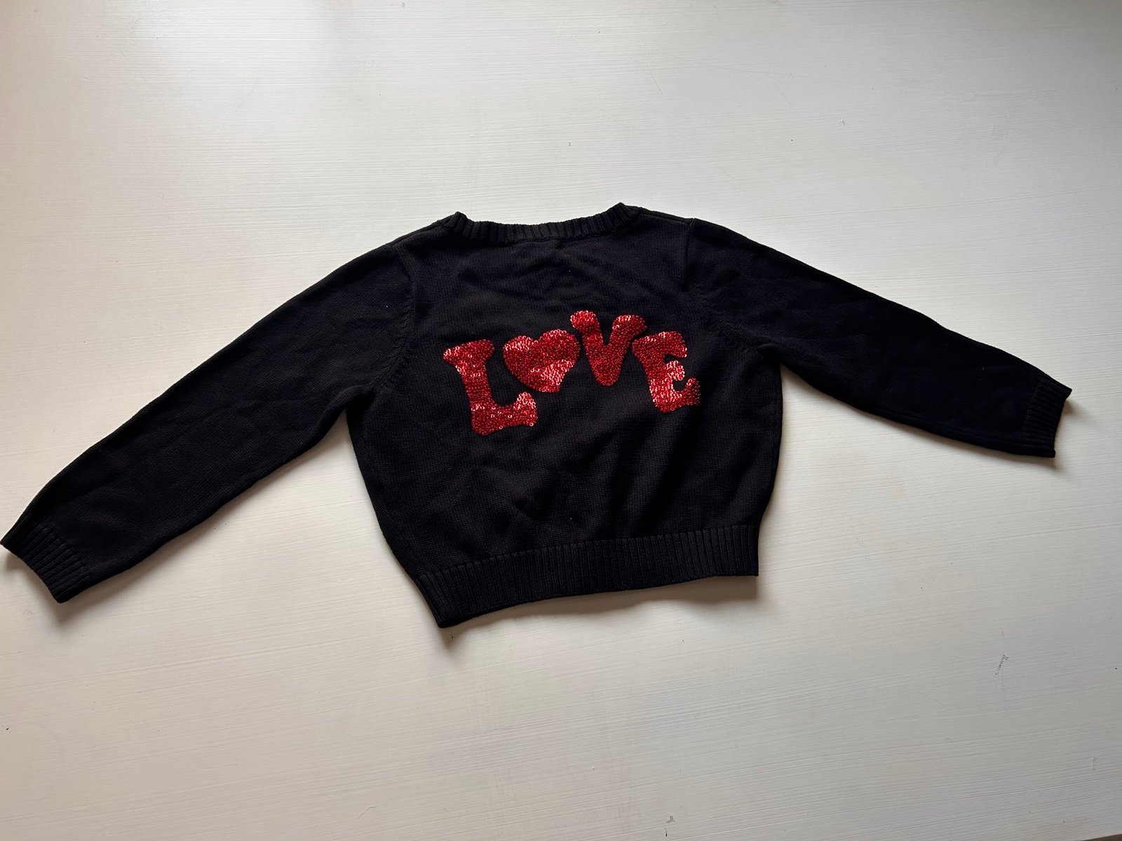 Betsey Johnson Vintage Crop Love Intarsia Cardigan Sweater Rare