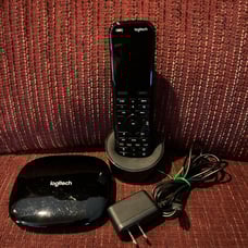 Logitech Remote (for parts only-locked out), hub, and charger