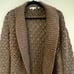 Vince Cashmere Alpaca Merino Wool Brown Chunky Knit Cardigan Sweater - Small