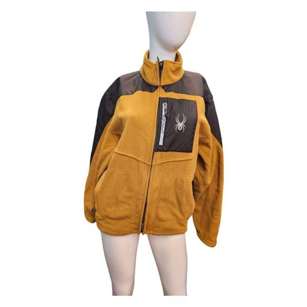 Spyder Mens Mustard Sweatshirt Size Large Full Zip