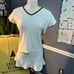 Vintage Wimbledon Tennis skirt and shirt beige w/black trim