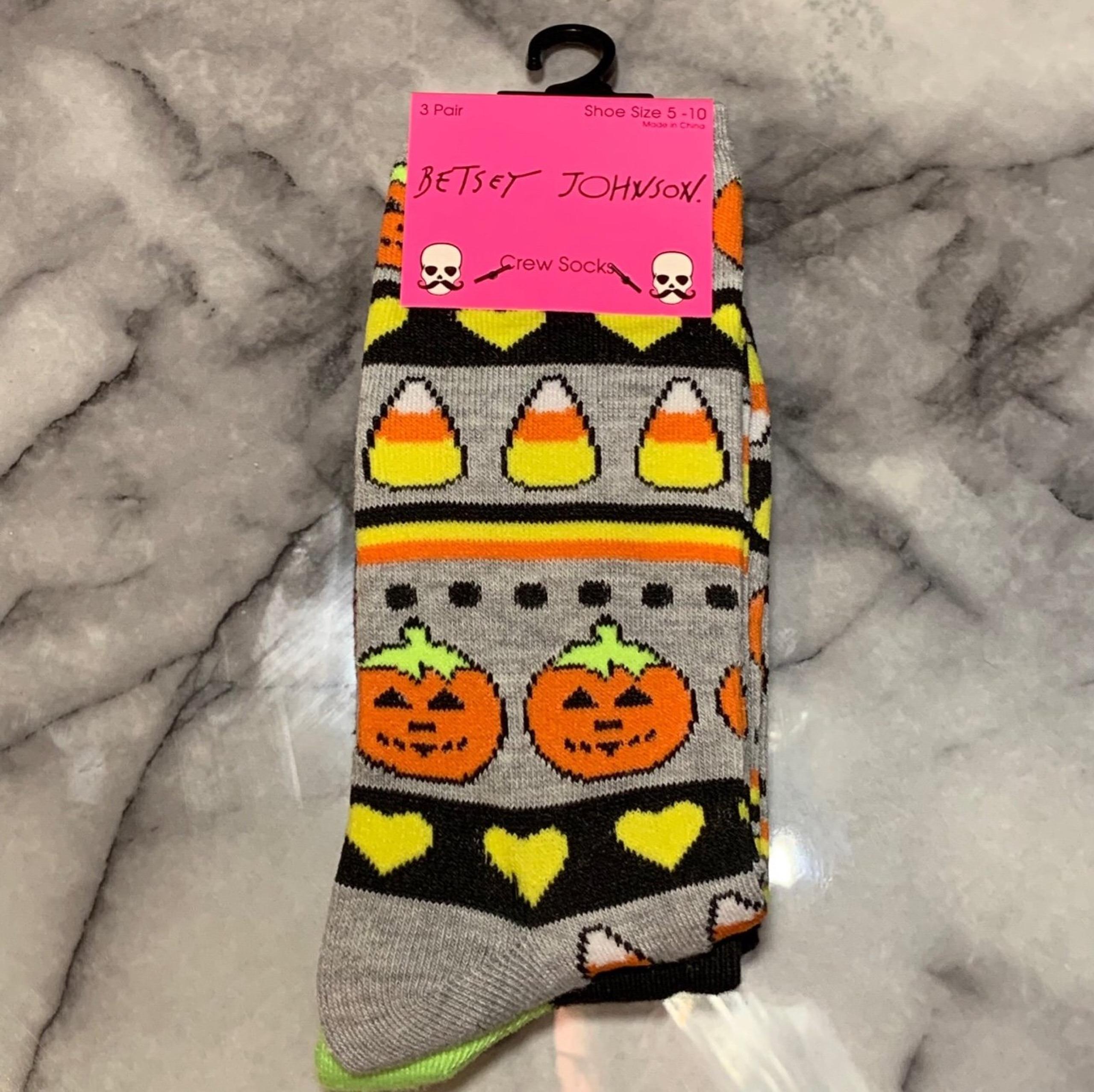 Betsey Johnson - 3 Pairs of Women’s Crew Socks - Halloween Themed