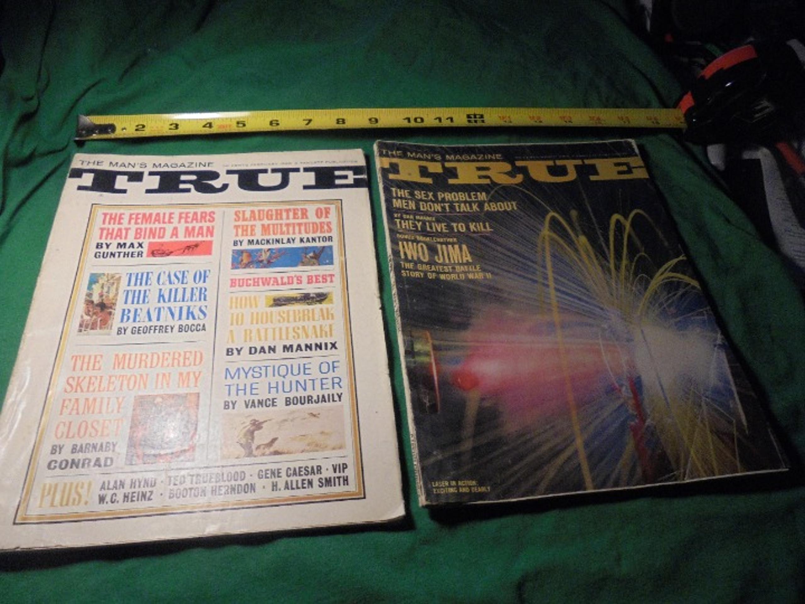 TRUE: The Man's Magazine February and March 1965 Lot! Great Articles!! $15.00 SH