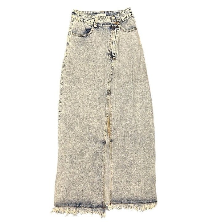Oneleven Josette stonewash denim maxi skirt SIZE SMALL NWT!