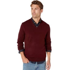 J.Crew Xinao Merino Wool V-Neck Sweater Dark Burgundy Lightweight Men's L