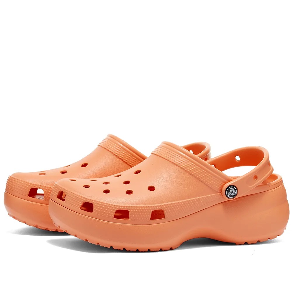 Crocs Women's Orange Papaya Classic Adjustable Slip-On Clogs Size 4