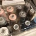 Storage spool box with 18 serger threads