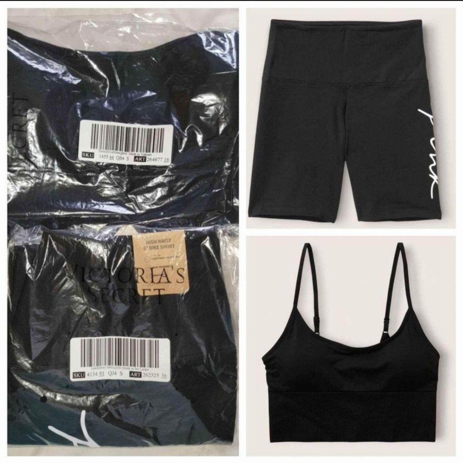 Victoria Secret PINK Sports Bra & Script Logo High Waisted Bike Shorts