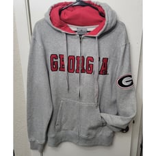 Georgia College Full Zip Hoodie Sweatshirt Gray Unisex Small UGA Athletics NWT