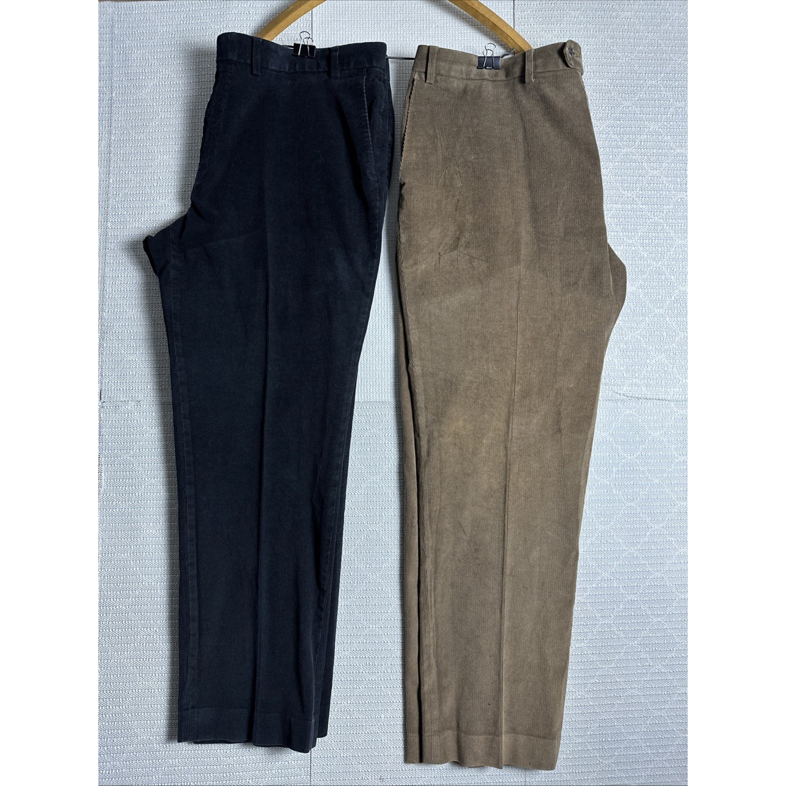 Lot of 2 Lauren Ralph Lauren Men's Corduroy Pants 40x30 Flat Front Soft Straight