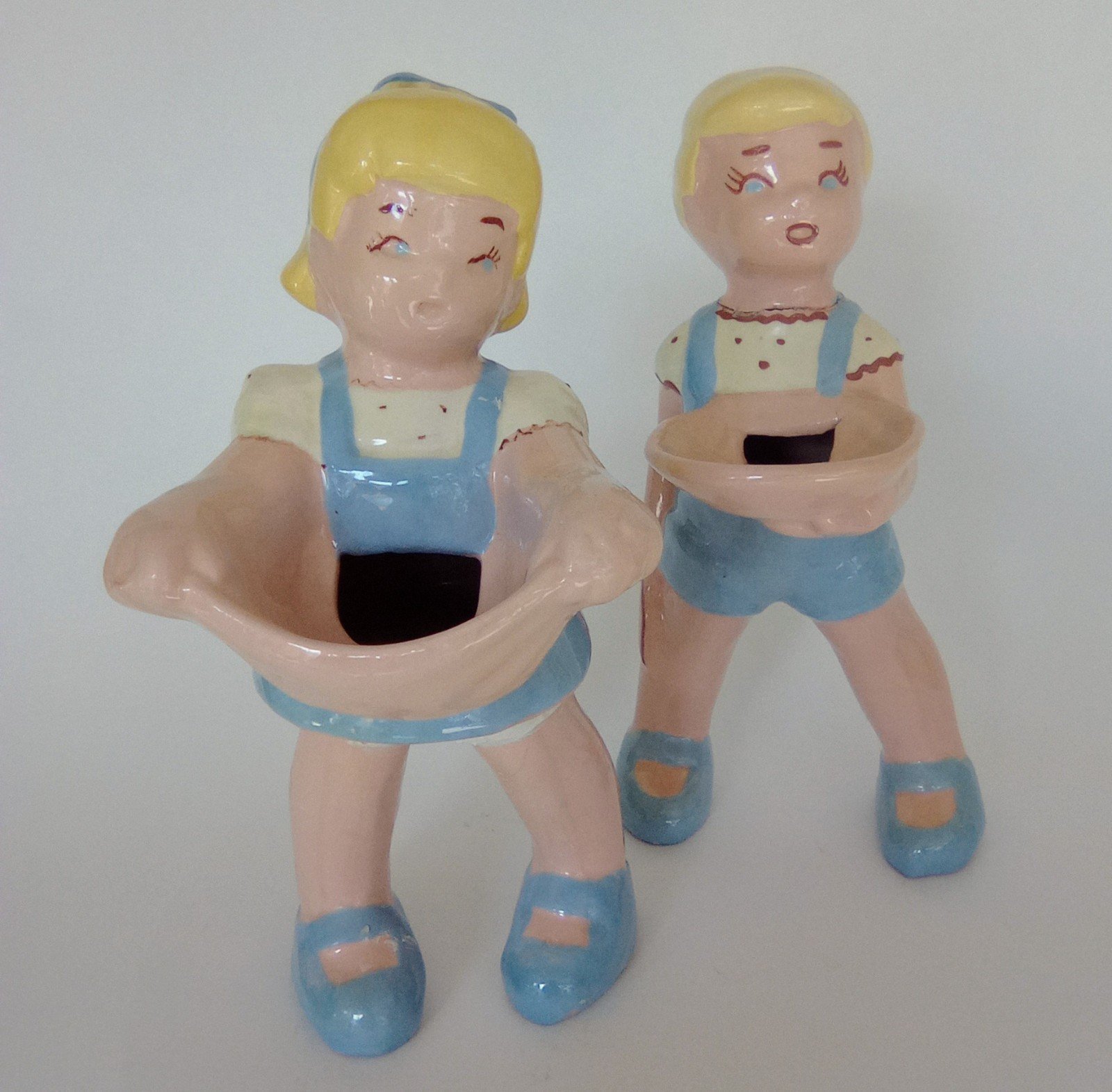 Brayton Laguna Boy & Girl Pottery/Ceramic Vases 1940's