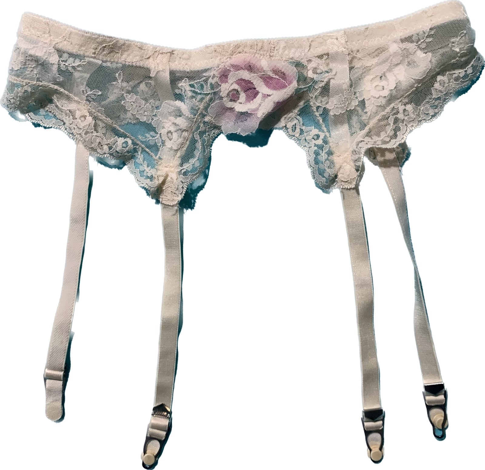 Vintage Hanky Panky floral lace garter belt