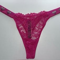 Victoria's Secret Bombshell Shine Strap Lace Thong Panty