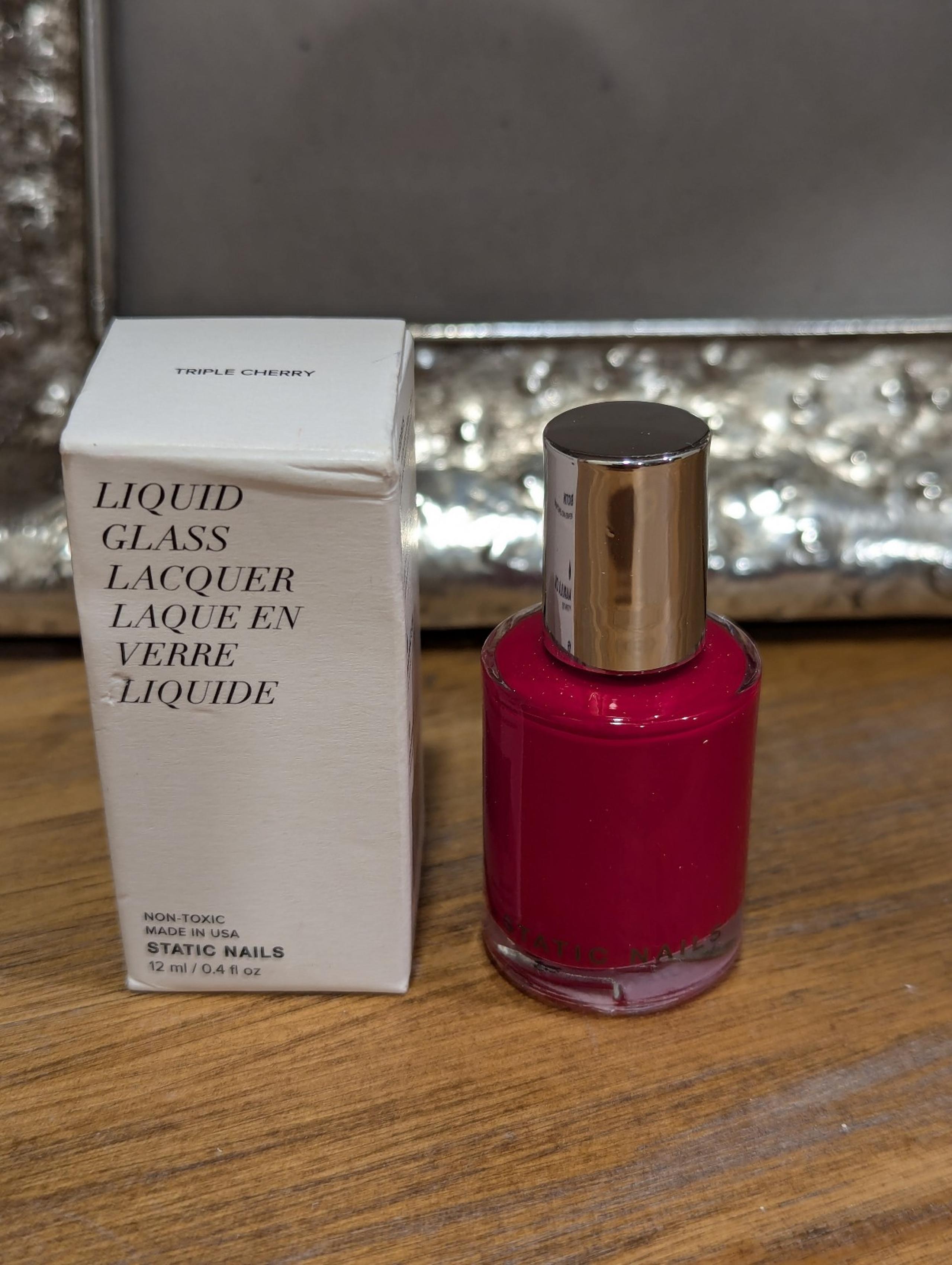Static Nails “Triple Cherry” Liquid Glass Nail Lacquer Full Coverage/ Authentic