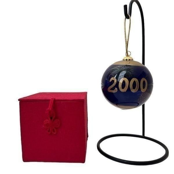 Midwest Cannon Falls Year 2000 Countdown Reverse Paint Glass Christmas Ornament