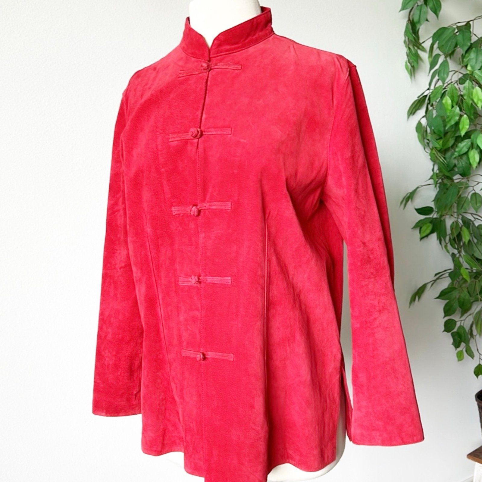 Chico’s Red Suede Leather Jacket