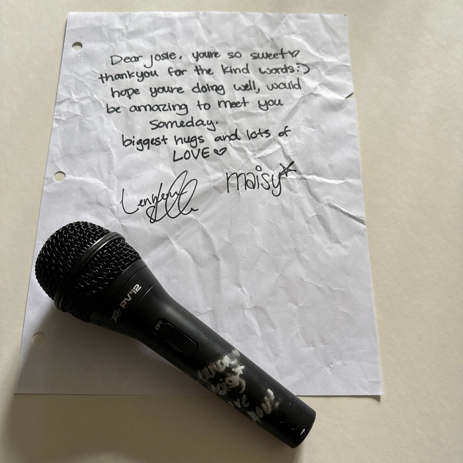 ABC NASHVILLE autograph signed letter & microphone Lennon & Maisy Stella