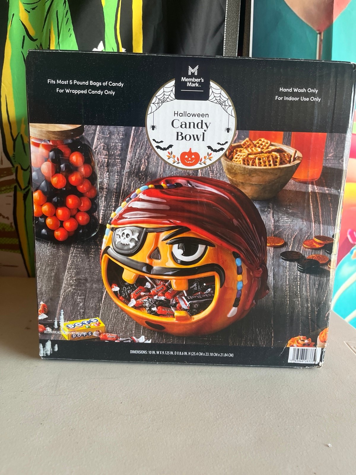 NEW Members Mark Ceramic Halloween Candy Bowl for Halloween Pirate Party
