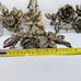 3 Vintage Roses Brass Flower Drawer Door Pulls