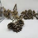 3 Vintage Roses Brass Flower Drawer Door Pulls