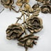 3 Vintage Roses Brass Flower Drawer Door Pulls