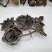 3 Vintage Roses Brass Flower Drawer Door Pulls