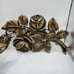 3 Vintage Roses Brass Flower Drawer Door Pulls