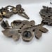 3 Vintage Roses Brass Flower Drawer Door Pulls
