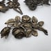 3 Vintage Roses Brass Flower Drawer Door Pulls