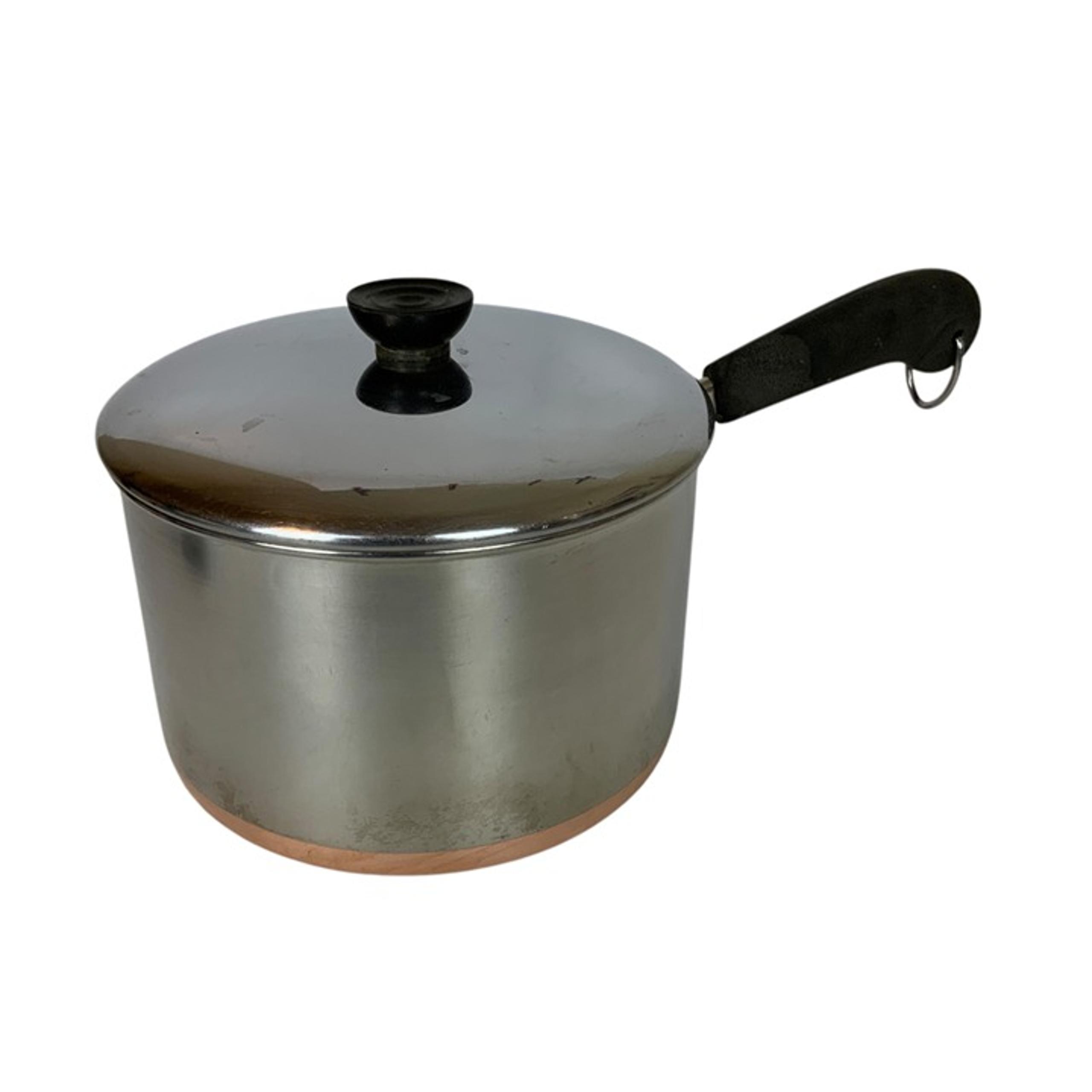 Vintage Revere Ware Copper Clad 3 Qt Saucepan Stainless Steel with Lid 1993 USA