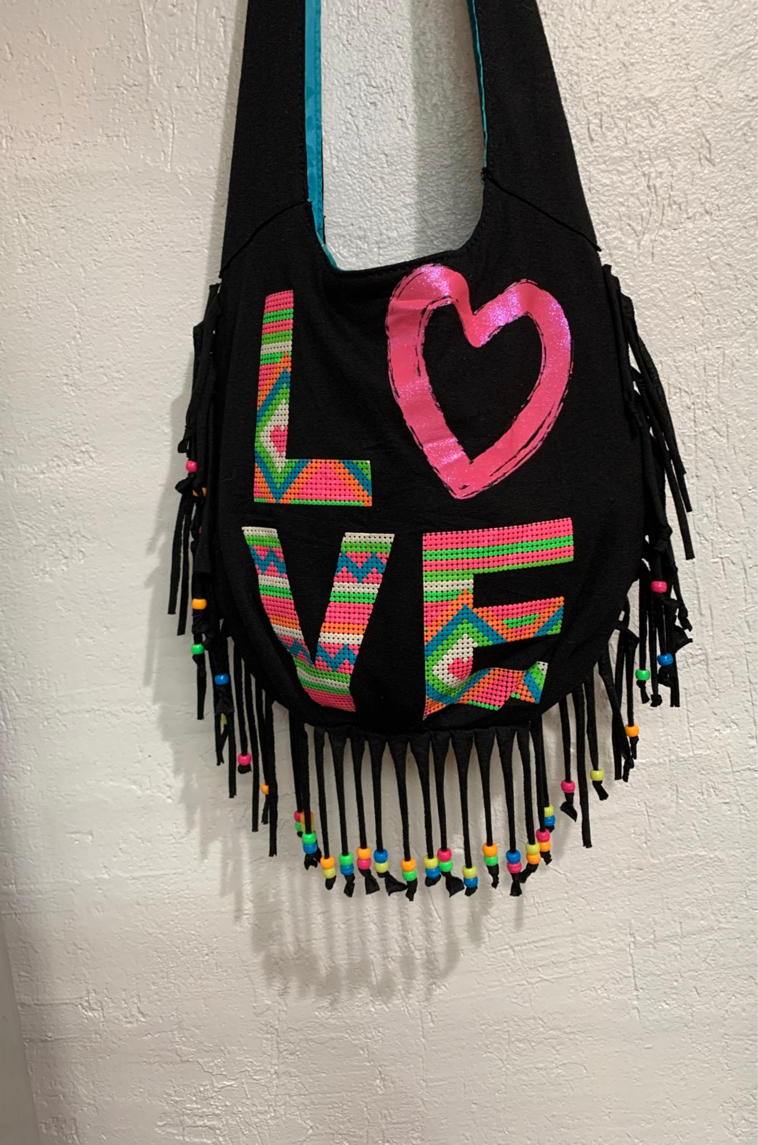 LOVE beaded crossbody bag