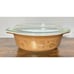 Vintage Pyrex Early American Oval Casserole Bowl Dish Gold Brown 043 1 1/2 Quart